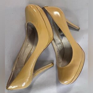 Michael Michael Kors Womens Chantal‎ Platform Pumps Tan  Leather Size 10M